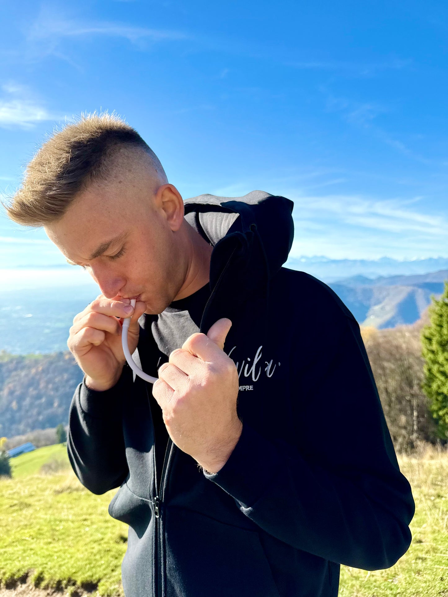 Felpa da VIAGGIO con cappuccio gonfiabile